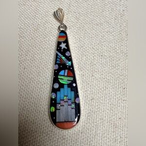 Galaxy inlay  Inlay Sterling Silver Pendant